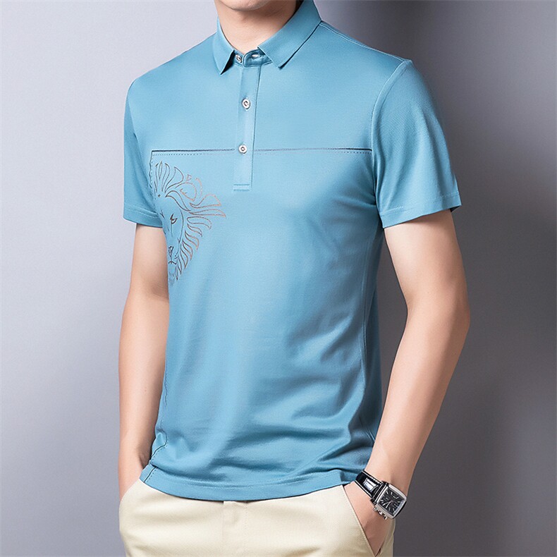 polo衫男2023夏季休闲简约时尚翻领体恤夏天中青年短袖套头衫男士,男装T恤,电商B212（原钱塘6029）