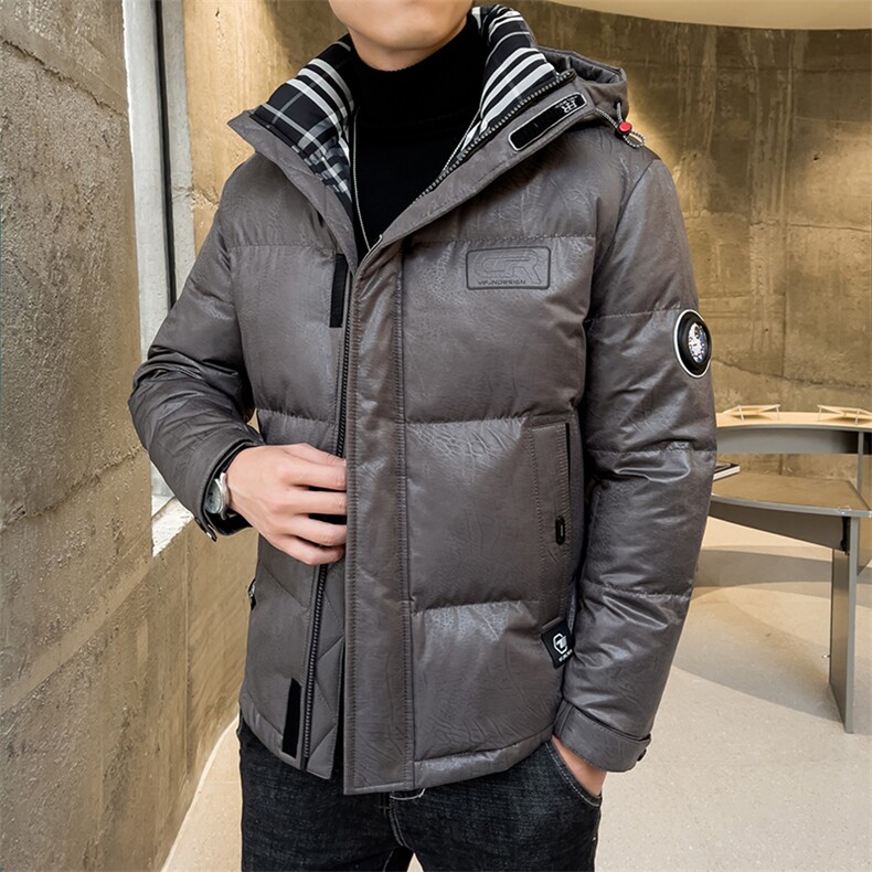 棉衣男中年冬季新款加绒加厚棉服爸爸冬装男士商务休闲连帽外套,男装棉衣,电商B212（原钱塘6029）