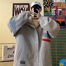加肥加大码港风连帽夹克外套男2021秋季新款休闲户外冲锋衣控价88，男装夹克，钱塘717(原712)