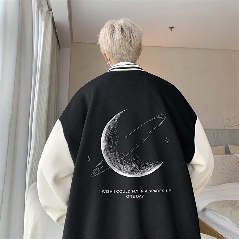 摇粒绒棒球服男大码开衫卫衣男夹克BF86246-P65,男装夹克,电商A040