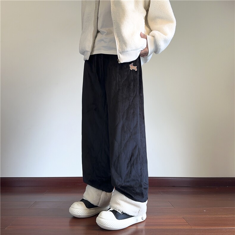 冬季新款加绒保暖腊肠狗情侣多色宽松休闲裤B315-K867-p65控88,男装休闲裤,电商B315