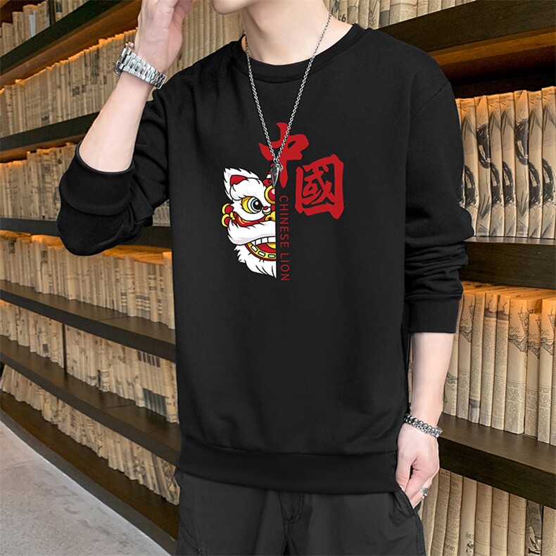 现货主推跑量秋装男士风卫衣学生醒狮印花上衣潮F070-P15,男装卫衣,星座1816-2（原1210–2）
