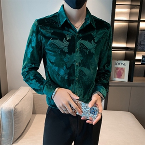 B302HF300P552023春款新款男绒长袖衬衫店主风图片