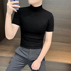 半高领短袖t恤男秋季2025新款抖音男士打底衫现货DDS01-P40，男装T恤，星座1602（原101B）