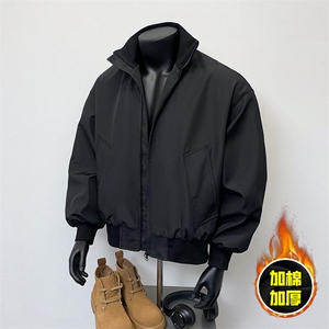 现货冬季美拉德立领飞行夹克廓形高街棒球服加棉加厚棉衣外套图片