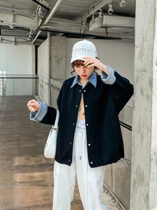 拼接牛仔休闲外套,其它,斐媞梦