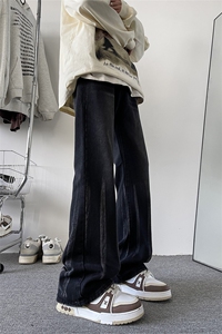 K113/P55春装新款现货牛仔裤男式高街vibe风直筒显瘦长裤潮宽松图片