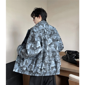 2026春季新款美式潮牌翻领夹克男女同款高街痞帅百搭外套W363P113图片