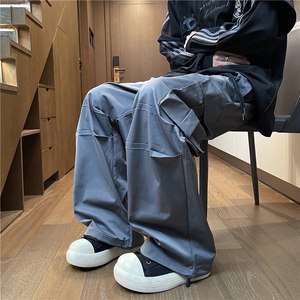 休闲裤男士韩版潮流高街帅气百搭大口袋2024秋冬ins长裤K5743-P38图片