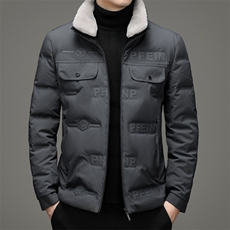 冬季新款男士中青年厚款连帽90%鸭绒纯色羽绒服男外套HB9611-P195，男装羽绒服，电商B212（原钱塘6029）
