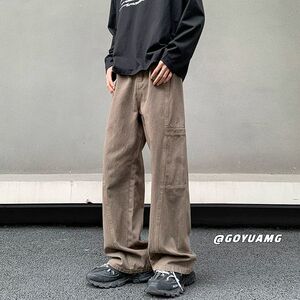 JY655-P49 复古水洗工装牛仔裤男款 网图图片