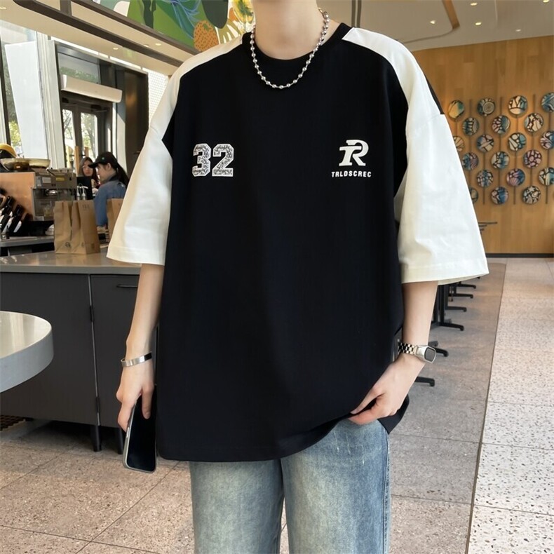 25160-特P40夏季休闲时尚T恤男短袖打底衫青少年潮牌印花T恤,男装T恤,电商D310B