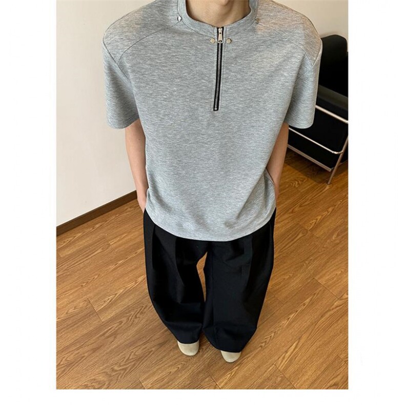 大码肥佬短袖t恤男cleanfit重磅美式高街铆钉设计感半袖LT244-P38,男装T恤,星座1008