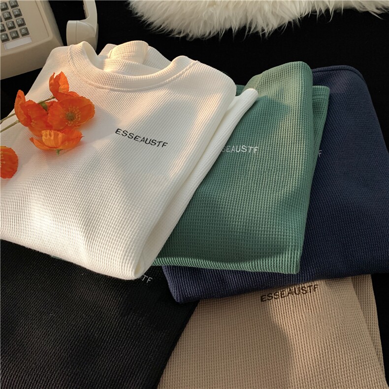 新款华夫格字母刺绣T恤短袖平铺M~5XL　XZ604-DT403-P25控38,男装T恤,星座604
