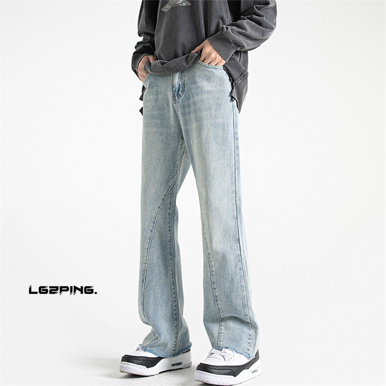 2026春季新款无影墙大码vibe高街微喇牛仔裤M-5XGK23614-特P35，男装牛仔裤，电商A022