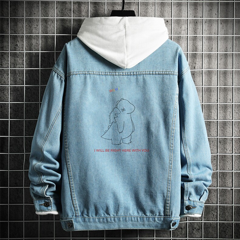 牛仔夹克男大码牛仔外套男茄克NJ77140-P60加绒款-P75,男装夹克,电商A040A