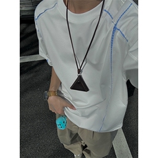 XZ1005-1-TTH606-P38重磅明线短袖T恤男宽松圆领休闲通勤百搭，男装T恤，星座1005-1