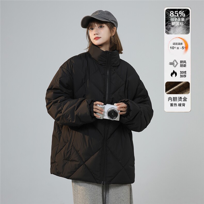 白鸭绒菱格新标90绒品质羽绒服轻薄宽松立领羽绒外套Y875-TP168,男装羽绒服,电商A170
