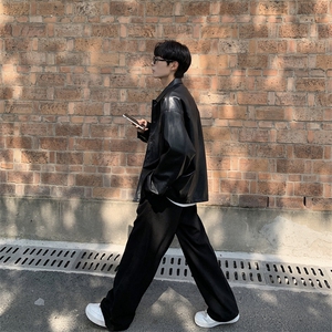 现货PU皮男士夹克外套机车上衣图片