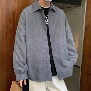 长袖衬衫男纯色灯芯绒衬衫外套C79P33，男装衬衫，星座1116-2