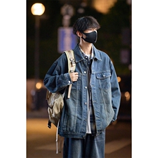 得物港风高品质重磅男士纯色牛仔夹克外套男JK741-P6898，男装夹克，星座912-1（原星座914-5）