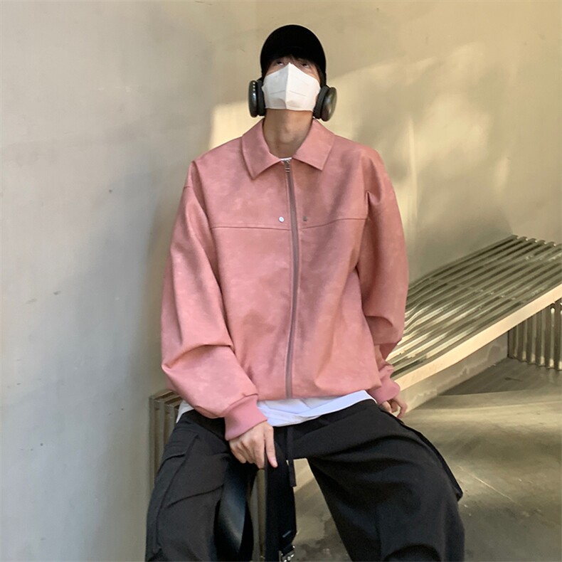 特P78二开无差价新款百搭春秋皮衣夹克外套-HJ5999港风,男装皮衣,电商A003