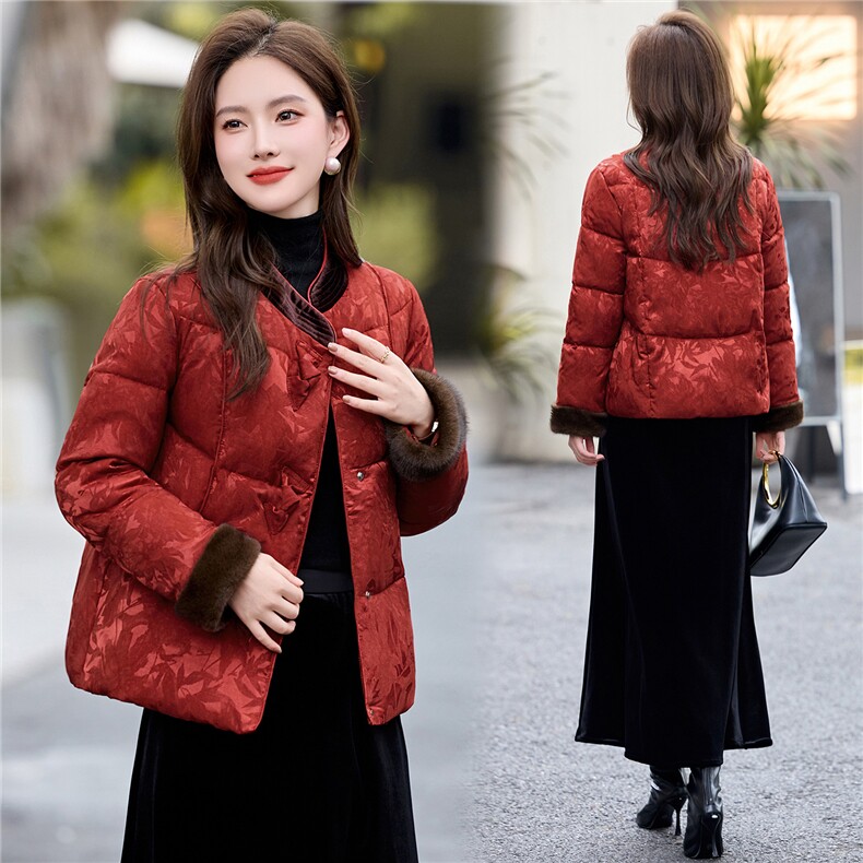 时尚立领棉服女2025冬季新款新中式宽松洋气短款棉服外套,女装棉衣/棉服,锦绣伊人