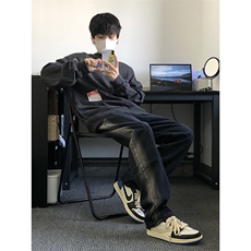 秋季美式ins高街hiphop重工艺水洗直筒牛仔裤货号K692P55，男装牛仔裤，电商A063