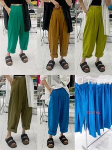 现货 夏季新品 竖条七色裤子ML图片