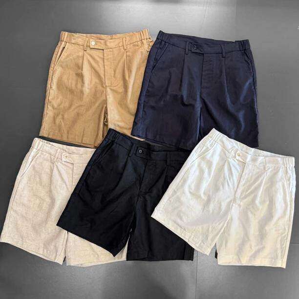 夏季2025新款半松紧腰五分休闲短裤宽松舒适男款清凉透气00373P45，男装牛仔裤，电商A089-1