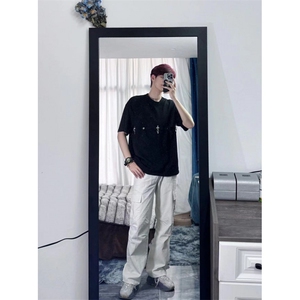 【网图有货】小众设计感金属拼接垫肩短袖t恤男夏季A157WW-特P35图片