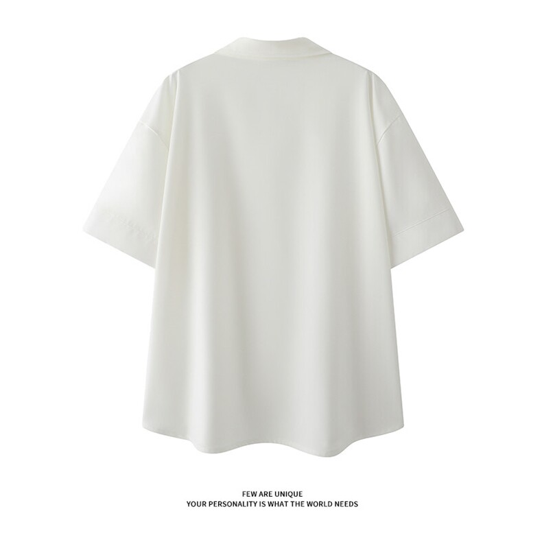 薄款套头短袖冰丝衬衫5X4042-TP2039夏季宽松翻领垂感衬衣男,男装衬衫,电商A102