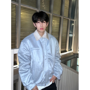 A455-P108 复古麂皮绒棒球棉服夹克棉服棉衣外套男女同款领子可拆图片