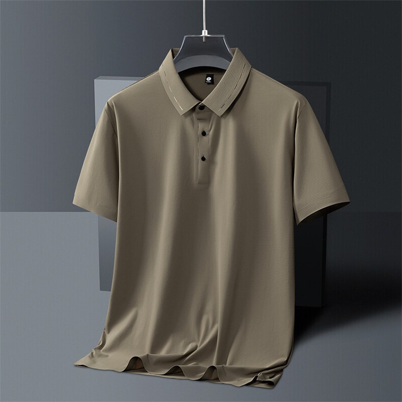 冰丝短袖T恤男士POLO衫2025夏季宽松速干休闲翻领衫PL2662-P35,男装Polo衫,星座610（原A335）