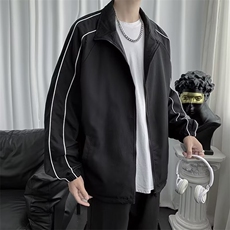 2024春季运动夹克简约宽松潮流上衣百搭休闲黑色外套W6881-P45，男装夹克，星座512-2