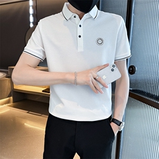 2024工艺款短袖T恤轻奢翻领短袖时尚Polo衫T0269-P55，男装T恤，电商D342