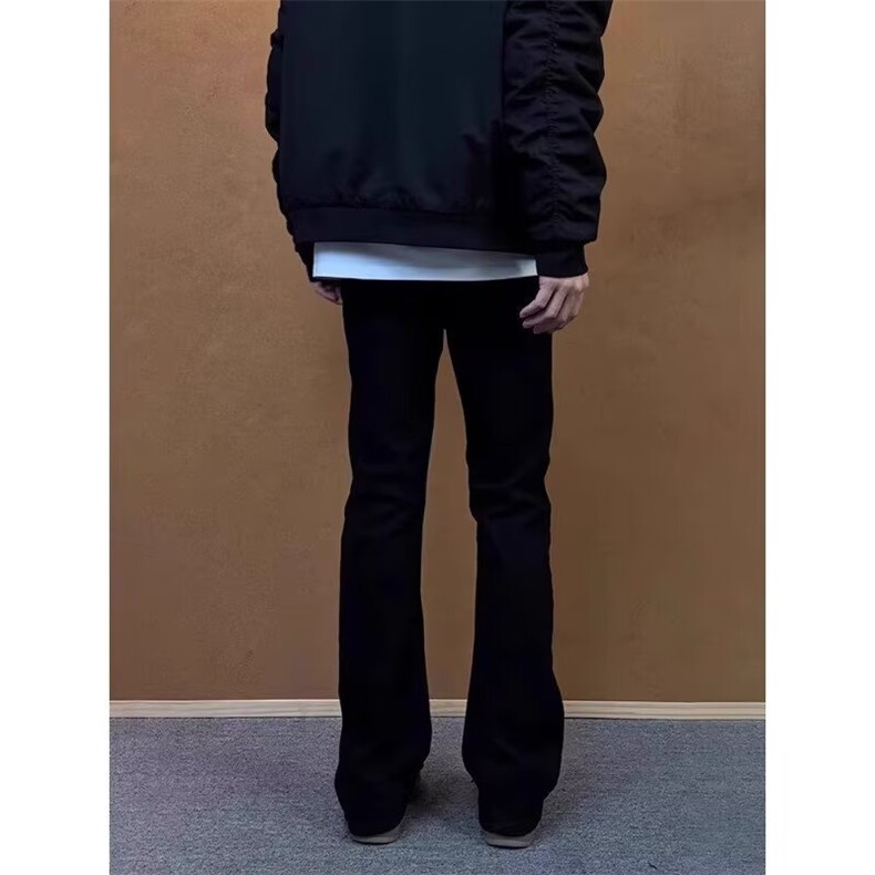黑色直筒微喇牛仔裤男款春秋新款美式修身显瘦微喇裤Y370303-p38,男装牛仔裤,星座1008