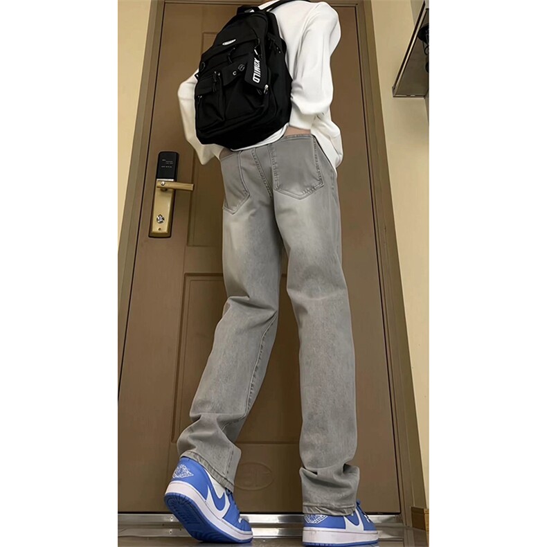 美式高街vibe重工艺水洗水泥灰hiphop弹力牛仔裤货号K2410P55,男装牛仔裤,电商A063