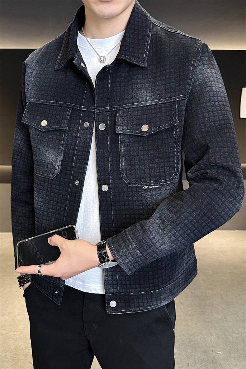 店主风夹克男水洗牛仔外套2025秋款时尚牛仔上衣男B317/5532/P125,男装工装外套,电商B317