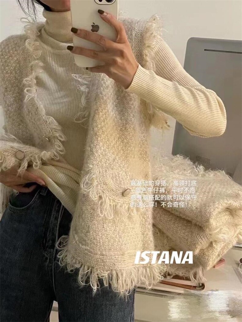 秋季新款毛毛流苏马甲，女装马甲，lstana