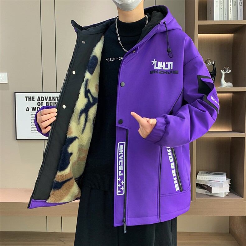 男士外套青年男冬季加绒加厚夹克外套帅气保暖棉衣男L8756-P93,男装夹克,星座310B-3