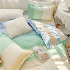 2021新款磨毛卡通印花四件套彩虹，床品套件普通磨毛，格格屋家纺（原汀滢家纺）