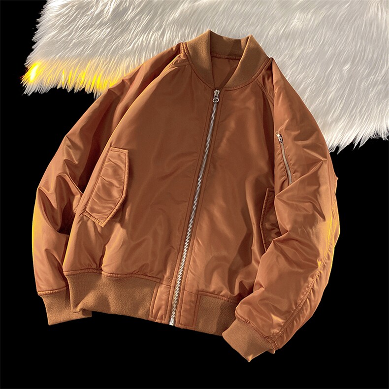 2024新款冬季美式飞行员加棉棒球服外套男 A436-965-P100控价138图片