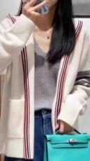 2024秋款连帽女装毛衣时尚百搭显瘦修身长袖外套，女装羊毛衫，千御纺羊绒