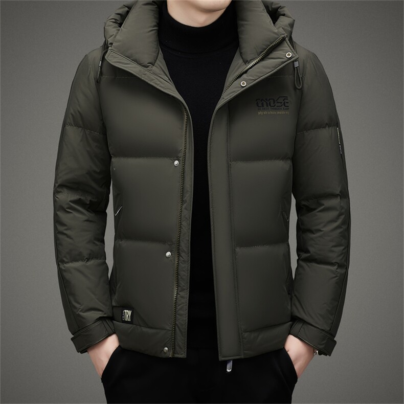 新款男士加厚保暖连帽羽绒服冬季商务休闲上衣中年宽松男装外套,男装羽绒服,电商B212（原钱塘6029）