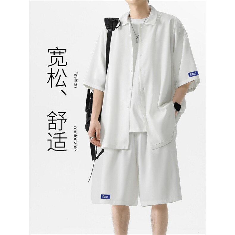 2024夏季美式百搭时尚垂感舒适百搭衬衫两件套TZ006-特批-60图片