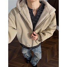 现货MYF02特P85冬季新款连帽宽松潮牌加绒棉服座山雕皮毛外套，男装棉衣，电商A456（原C415）