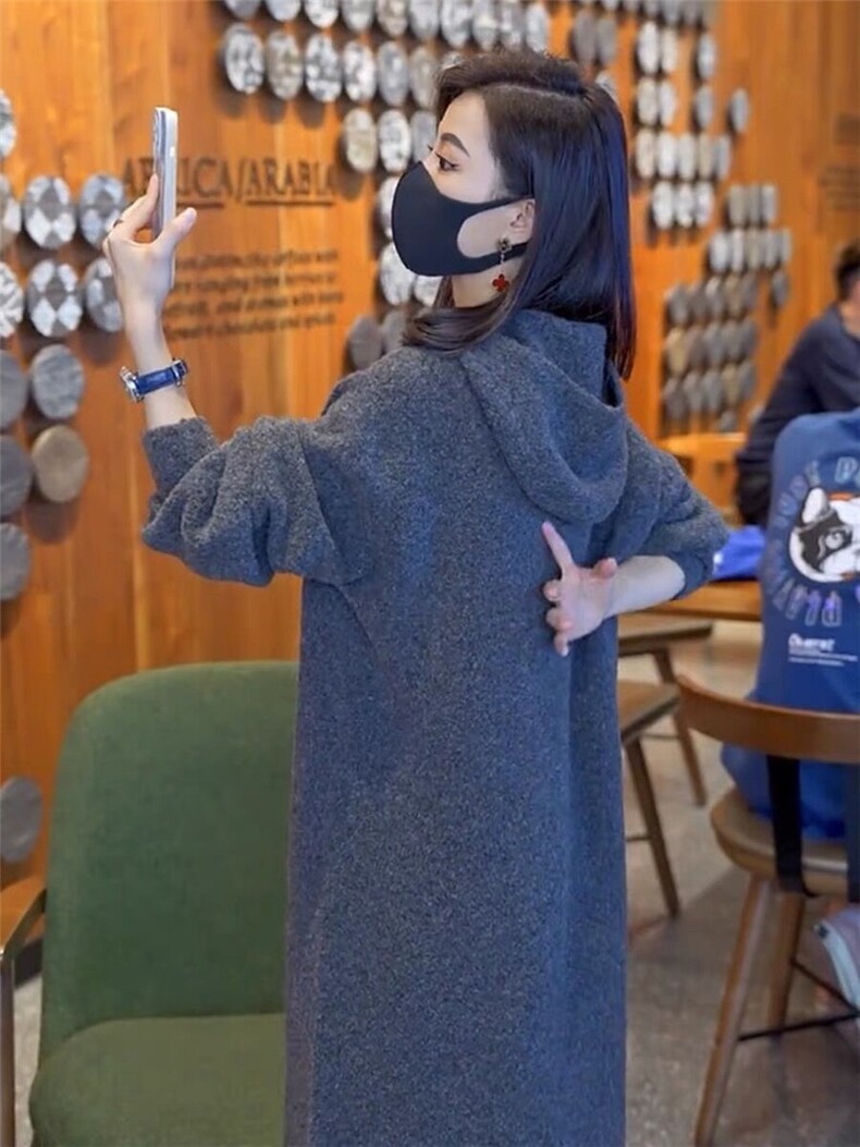 连衣裙女秋冬时尚气质百搭中长款潮流显瘦裙子,女装连衣裙,恩泰羊绒