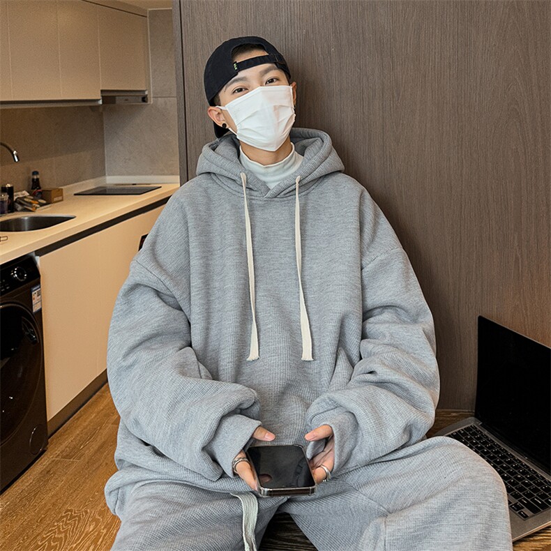 8XL-M羊羔绒卫衣套装男裤子两件套加肥加大码TZ301-P120控148,男装休闲套装,电商D206-1