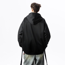 春季新款细节连帽休闲宽松纯色拉链卫衣外套914-4-WY41-P62控108，男装卫衣，星座914-4